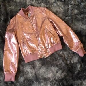 ASOS Crinkled Vegan Leather Shine Bomber